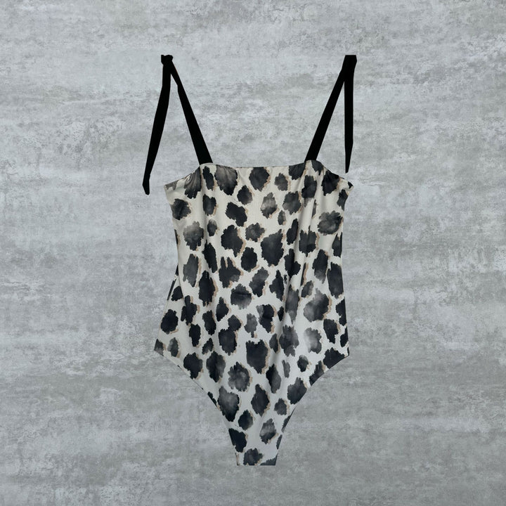 Bañador Colán Animal Print reversible a negro