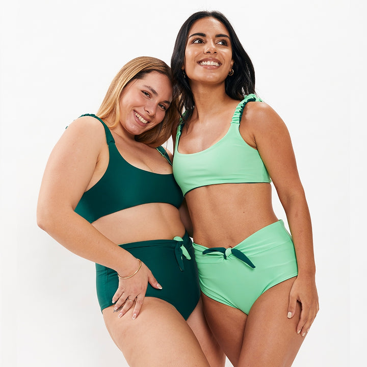 Braguita Máncora verde esmeralda reversible a menta neón