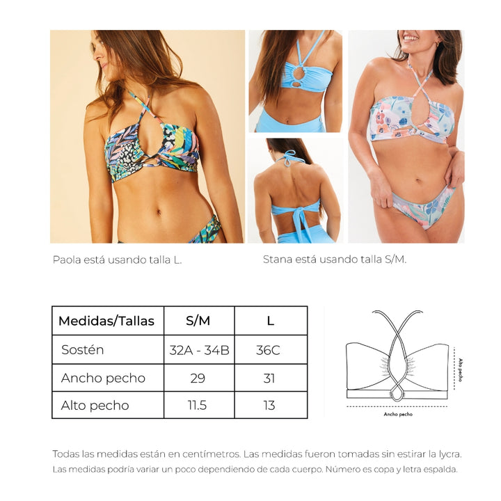 Top Nasau flores rosadas reversible a lavanda