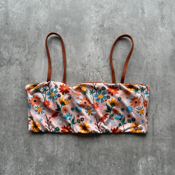 Top Waikiki flores durazno reversible a tierra